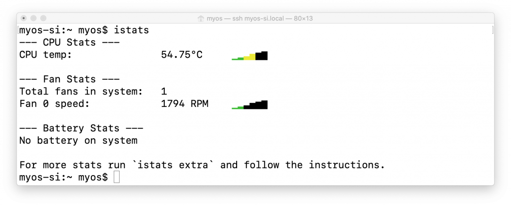 istats Mac miniでの実行結果